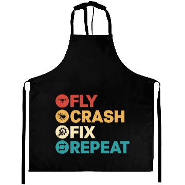 Discover Fly Crash Fix Repeat Drone Pilot RC Flight Aprons