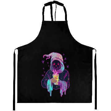 Discover Funny Little Ghost Drinking Just Waiting for Hallo Aprons