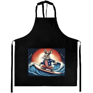 Discover Stars & Stripes Surfer Bunny Aprons