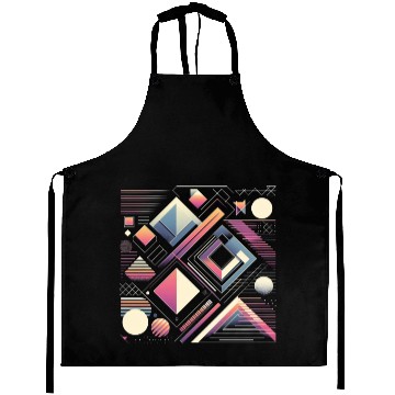 Discover Retro Geometric Shapes 80s 90s Style 3 Aprons