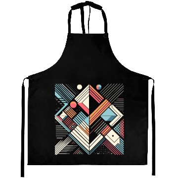Discover Retro Geometric Shapes 80s 90s Style 4 Aprons