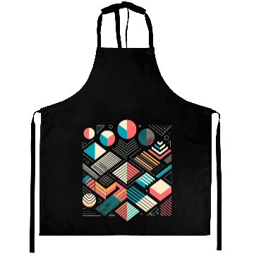 Discover Retro Geometric Shapes 80s 90s Style 1 Aprons