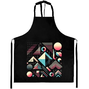 Discover Retro Geometric Shapes 80s 90s Style 2 Aprons