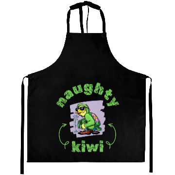 Discover Funny naughty green kiwi bird Aprons