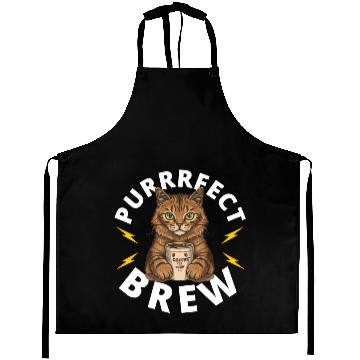 Discover Funny Purrfect Brew - Cat and coffee Aprons