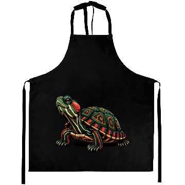 Discover Colorful Turtle Animals Lover Funny Design Aprons