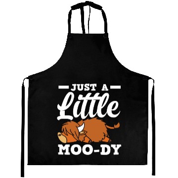 Discover Just A Little Moody Highland Cow Aprons