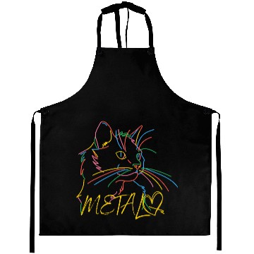 Discover Neon Cat loves Metal Aprons