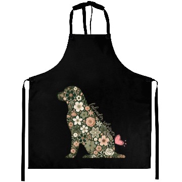 Discover Floral Labrador Retriever: Elegant Pet Silhouett Aprons