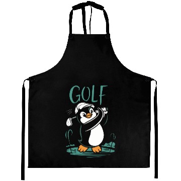 Discover Cute Penguin Golf Swing Fun Golfing Aprons