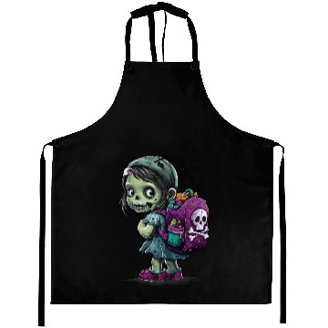 Discover Zombie Girl With Backpack - Back to School Aprons