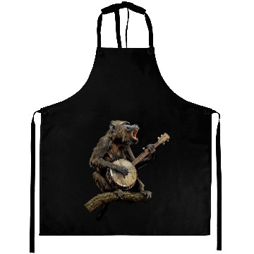 Discover Baboon Monkey Bluegrass Banjo Player Aprons