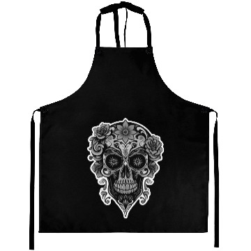 Discover A abstract sugar skull Calavera Aprons