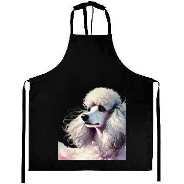 Discover Elegant Poodle in Soft Watercolors Aprons