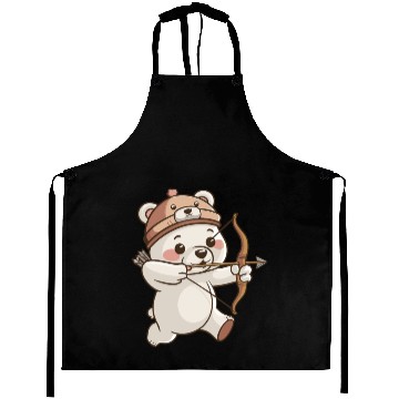 Discover Cute polar bear with Bow and Arrows Cartoon Aprons