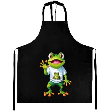 Discover Green Happy Frog Aprons
