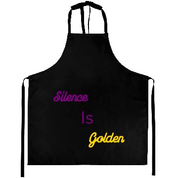 Discover Silence Is Golden Purple Aprons