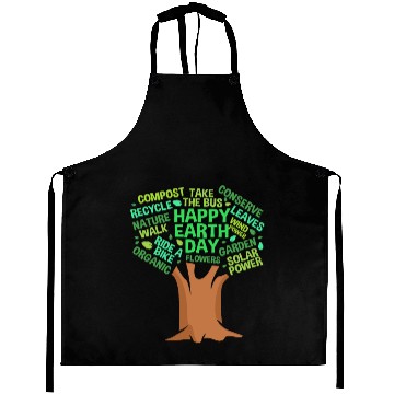 Discover Happy Earth Day Tree For Earth Science Lover Aprons