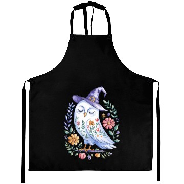 Discover Halloween Owl with Floral Witch Hat Aprons