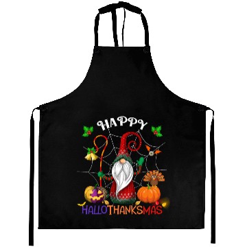 Discover Happy HalloThanksMas Gnome Aprons