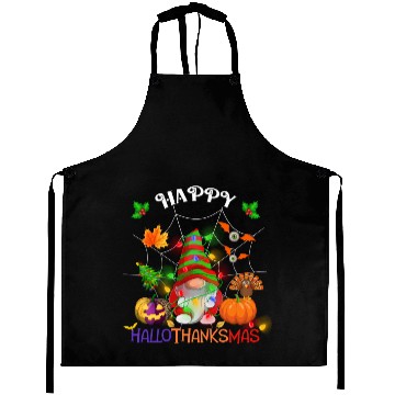 Discover Happy HalloThanksMas Gnome Aprons