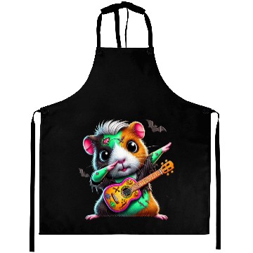 Discover Dabbing Guinea Pig Zombie Squad Guitar Hallow Aprons