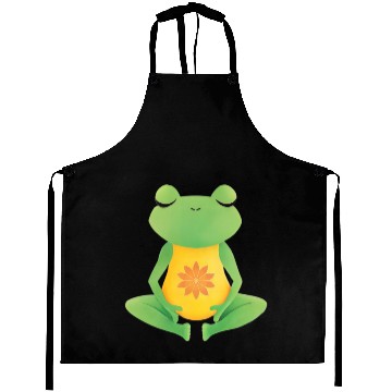 Discover Meditating frog yoga lotus Aprons