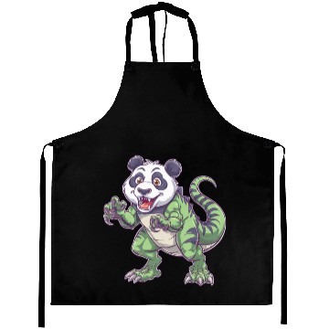 Discover Dino dinosaur T-Rex panda fantasy creature quirky Aprons