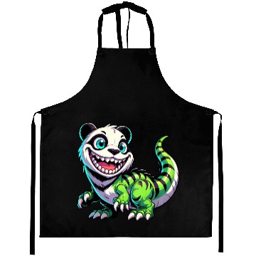 Discover Quirky dino T-Rex panda mythical creature fantasy Aprons