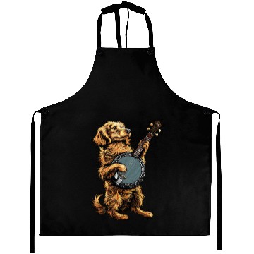 Discover Irish Setter Dog Bluegrass Banjo Player Aprons