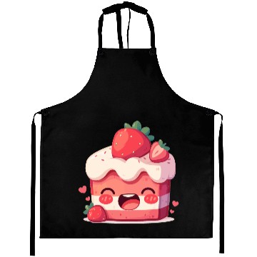 Discover Kawaii Strawberry Cake Slice Aprons