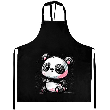 Discover Panda doodle Aprons