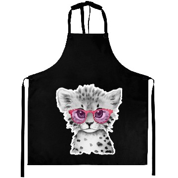 Discover cheetah Animals with Glasses Aprons