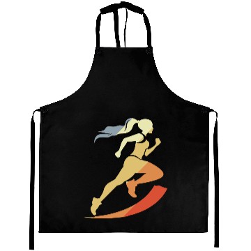Discover Vintage Female Runner Graphic Aprons