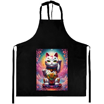 Discover Maneki neko lucky cat Aprons