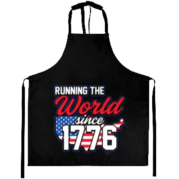 Discover Running The World Since 1776 Patriotic American Aprons
