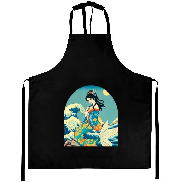 Discover Celestial Siren ukiyo-e style Aprons