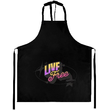 Discover Live Free - Vibrant Y2K Streetwear Aprons
