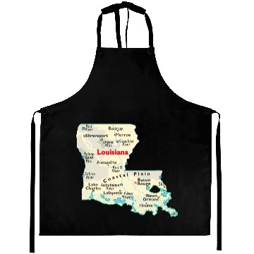 Discover Louisiana map image of state. Aprons