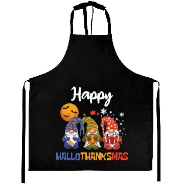 Discover Happy Hallothanksmas Halloween Thanksgiving Gnome Aprons
