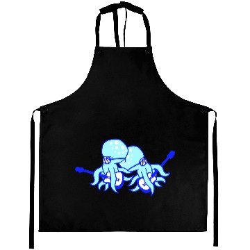 Discover Two Cool Octopus Kraken Squid Guitar 2 Band Team Aprons