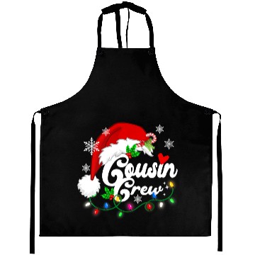 Discover cousin crew Santa Claus Hat Christmas lights Aprons