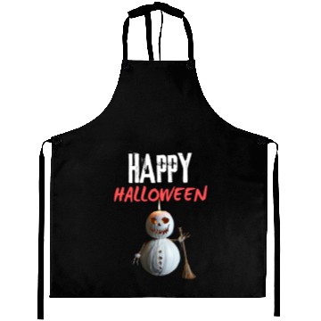 Discover Scary Snowman Halloween - Unique Monster Design Aprons