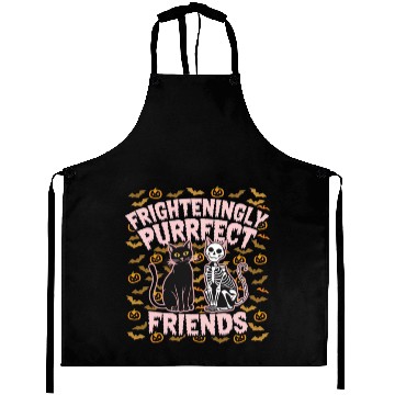 Discover Black Cat and Skeleton Cat Purrfectly Halloween Aprons
