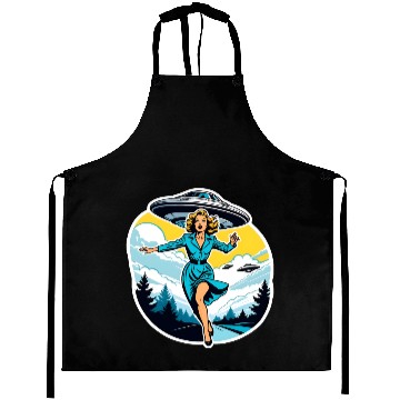 Discover A woman is running from UFOs. Aprons