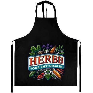 Discover Herb Your Enthusiasm: A fun, punny herbs design. Aprons