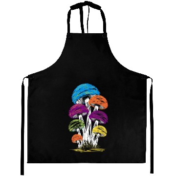 Discover Psychedelic Rainbow Mushrooms Aprons