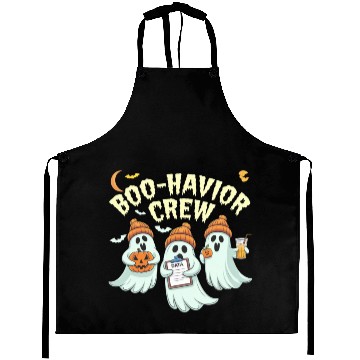 Discover Boo-Havior Crew Ghosts Data Halloween Fun Aprons