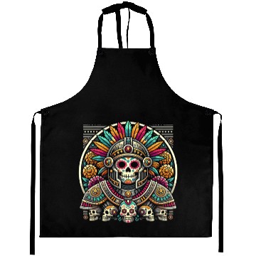 Discover Aztec Warrior Mask with Tribal Art and Ancient Aprons