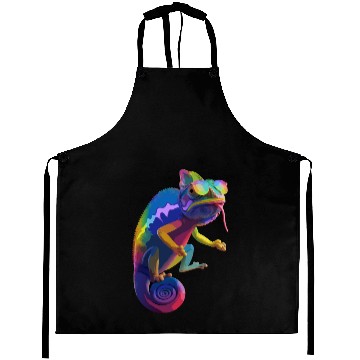 Discover Psychedelic Chameleon Vibes Aprons